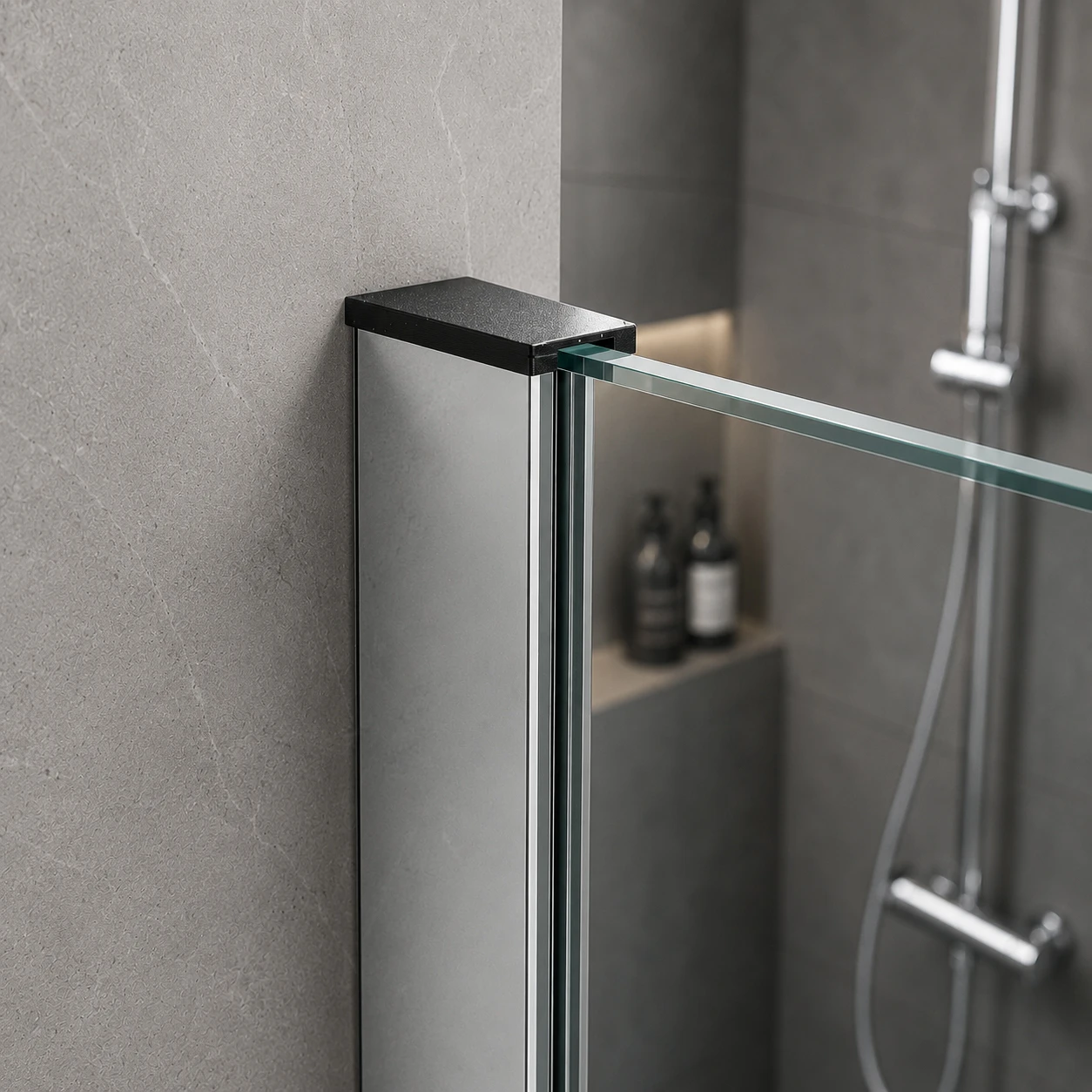 Wandanschlussprofil für Walk-In-Dusche aus Aluminium, 77493314220-xx
