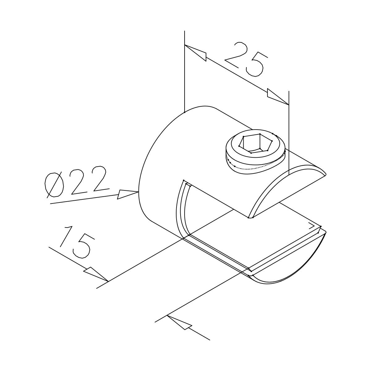 Glashalter aus Edelstahl, 221911000xx