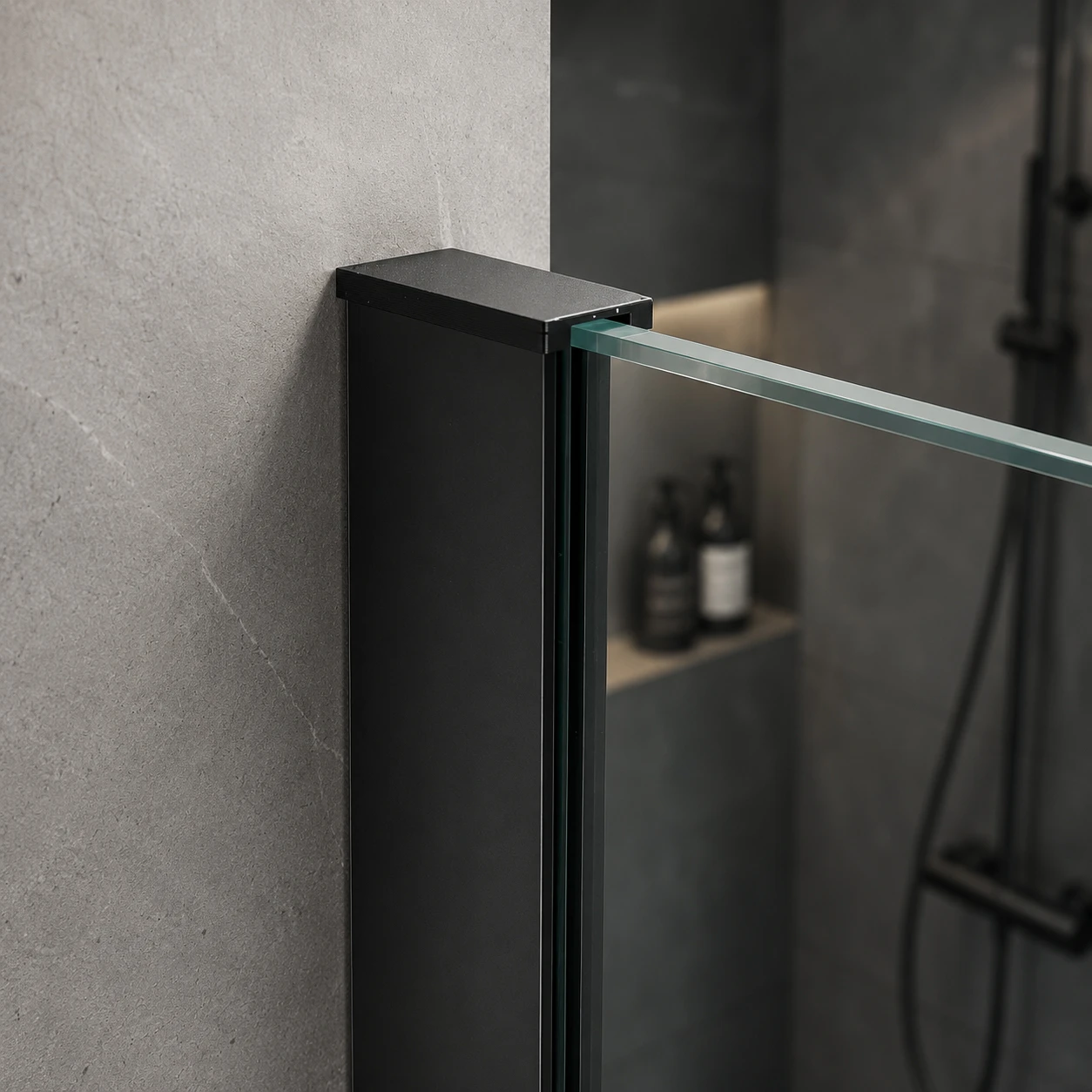 Wandanschlussprofil für Walk-In-Dusche aus Aluminium, 77493314220-xx