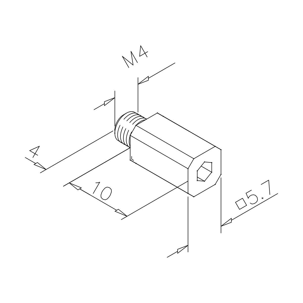 Rohradapter für Vierkantrohr, 77114724008xx