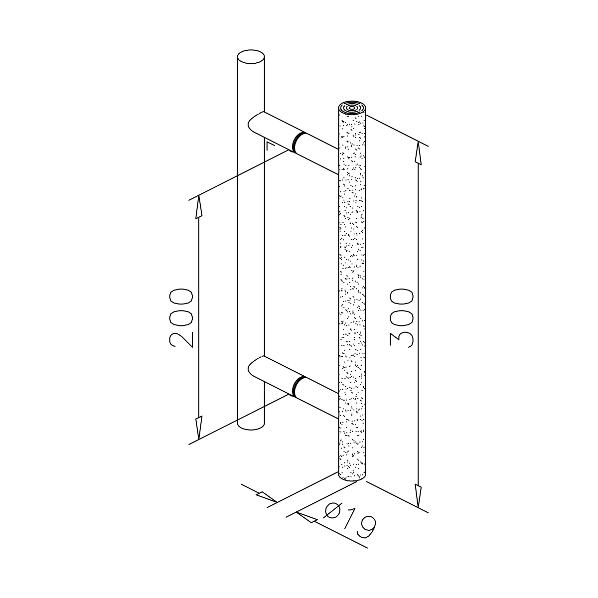 Türgriff für Sauna, Buchenholz innen, 4759xxxxxxx
