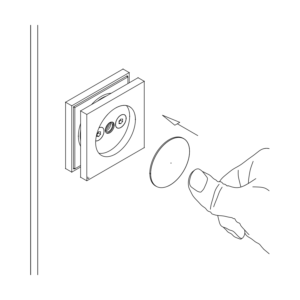 Abdeckkappe für quadratische Griffmuschel Lyan, 77197006044-xx