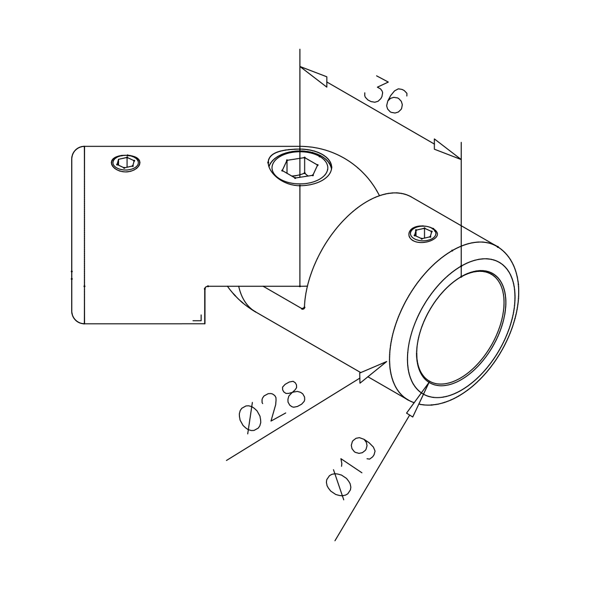Rohrverbinder für Rohr Ø 19,0 mm, variabel, 400312019xx