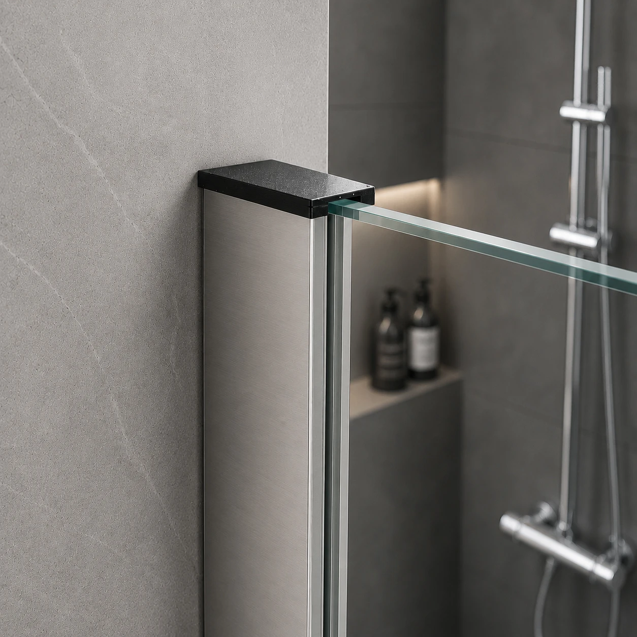 Wandanschlussprofil für Walk-In-Dusche aus Aluminium, 77493314220-xx