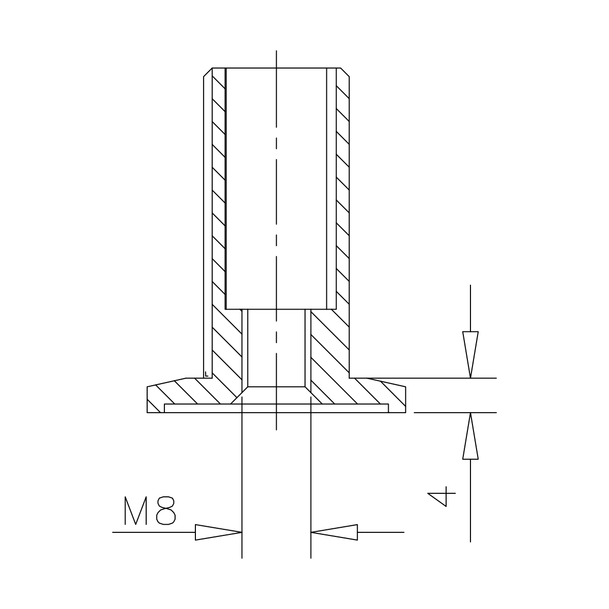 Rohrbefestigungshülse, 114500xxx12