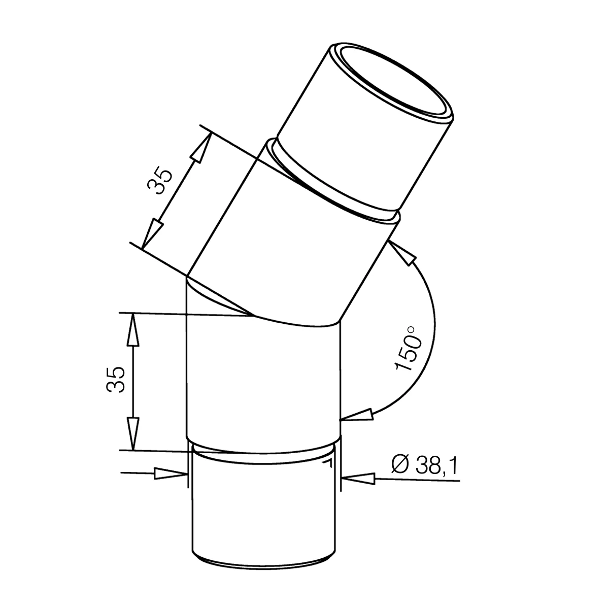Rohrverbinder 30°, 110311xxxxx