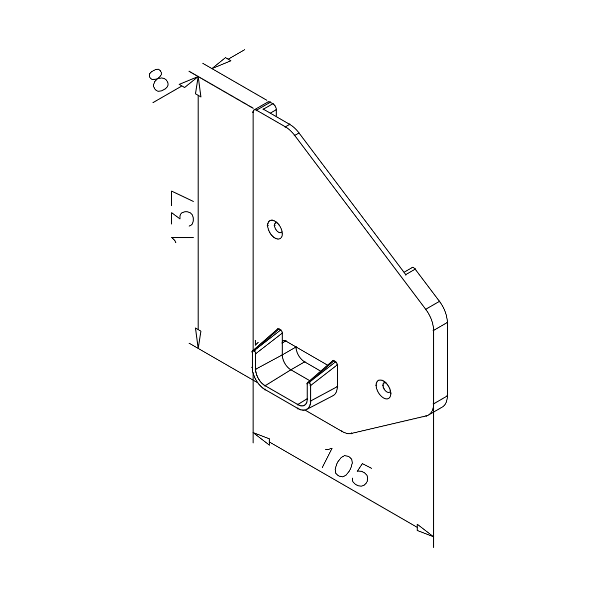 Endkappen für Glasvordach, freitragend, 7744123500046