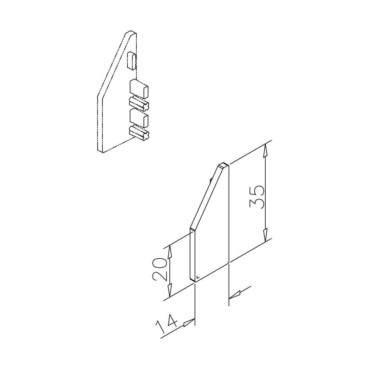 Endkappe links für Spiegelschiene Anle, 7748573300046