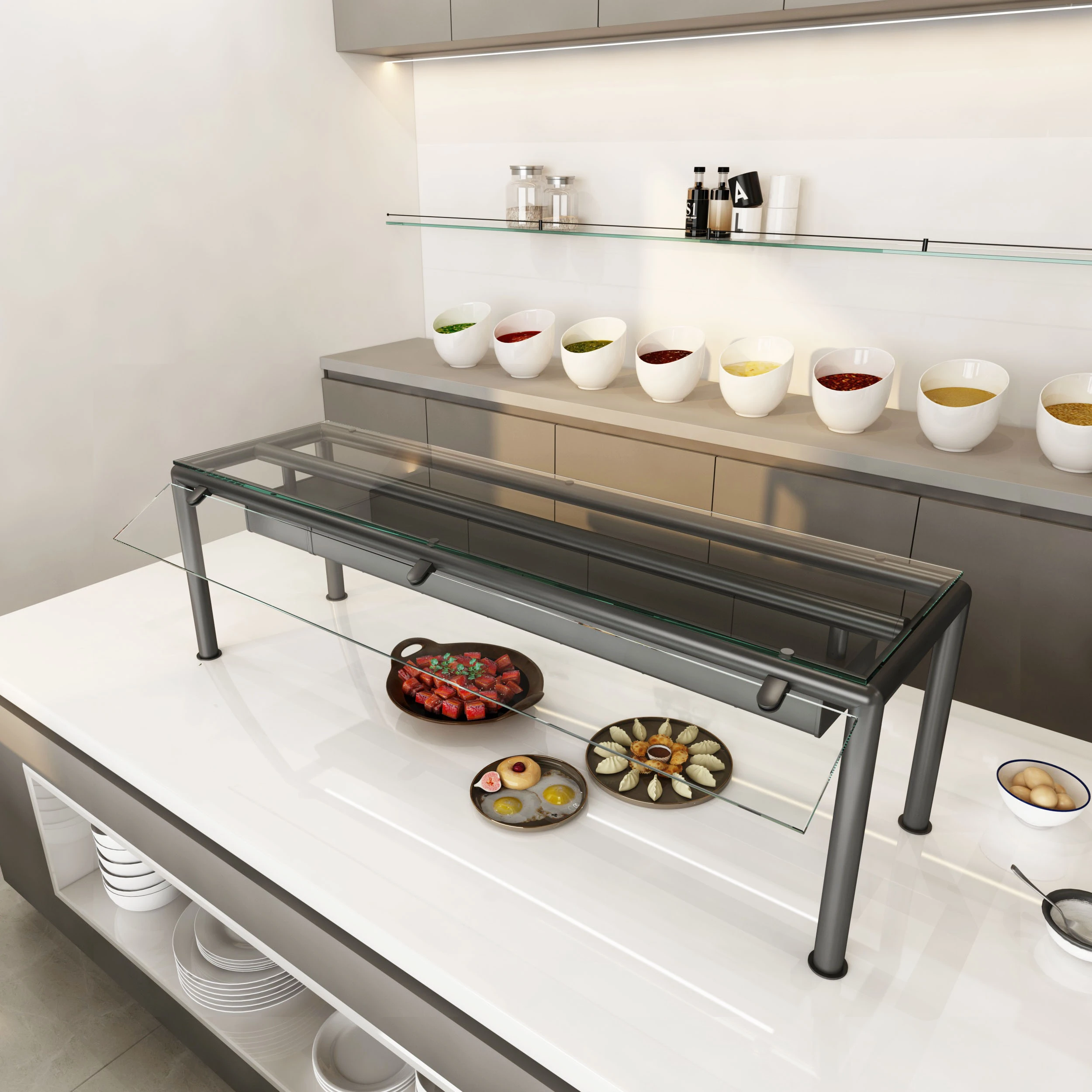 Wärmebrücke für Hustenschutzsysteme in der Gastronomie, 772075
