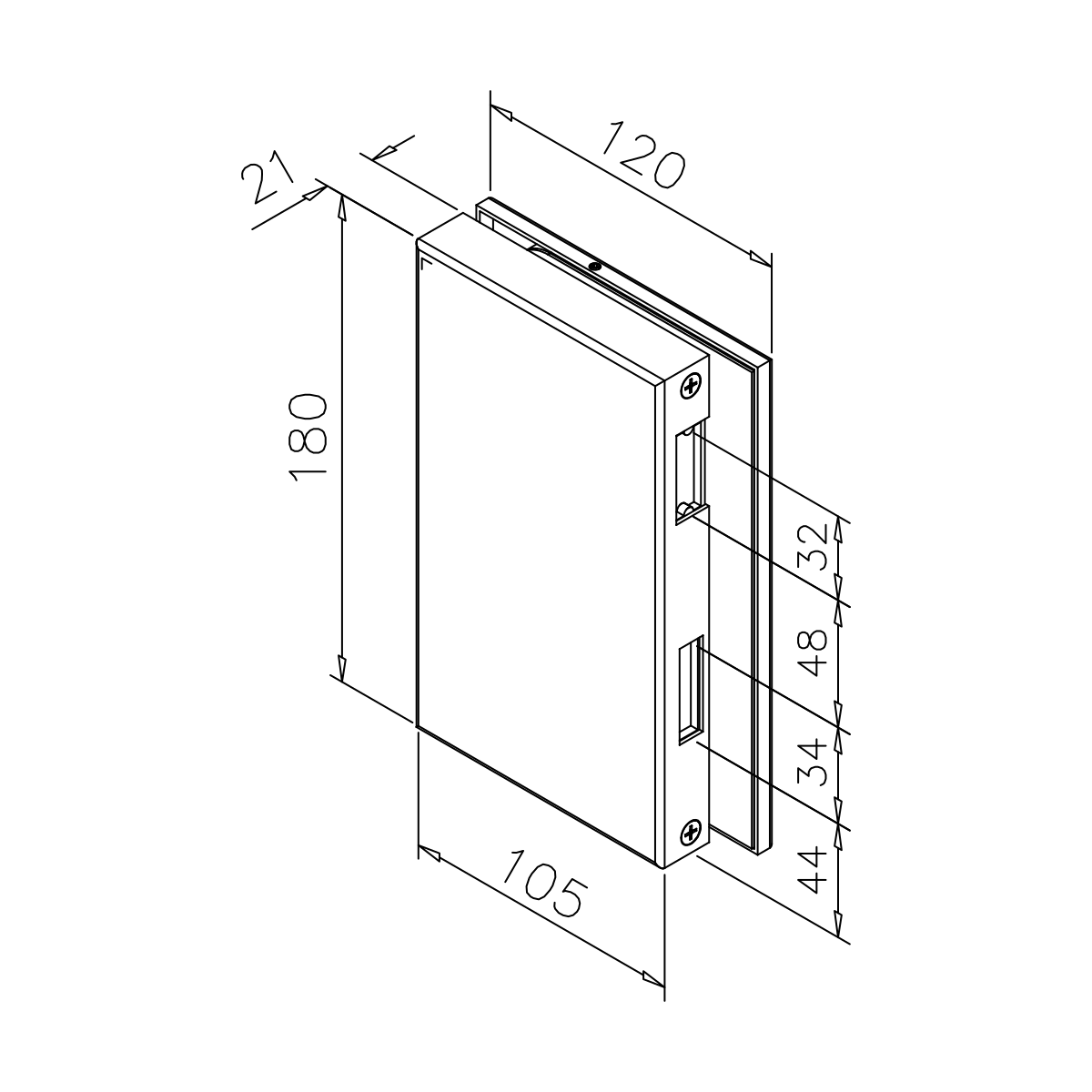 Gegenkasten für Glastür-Schlosskasten Marene, 774528x5001-xx