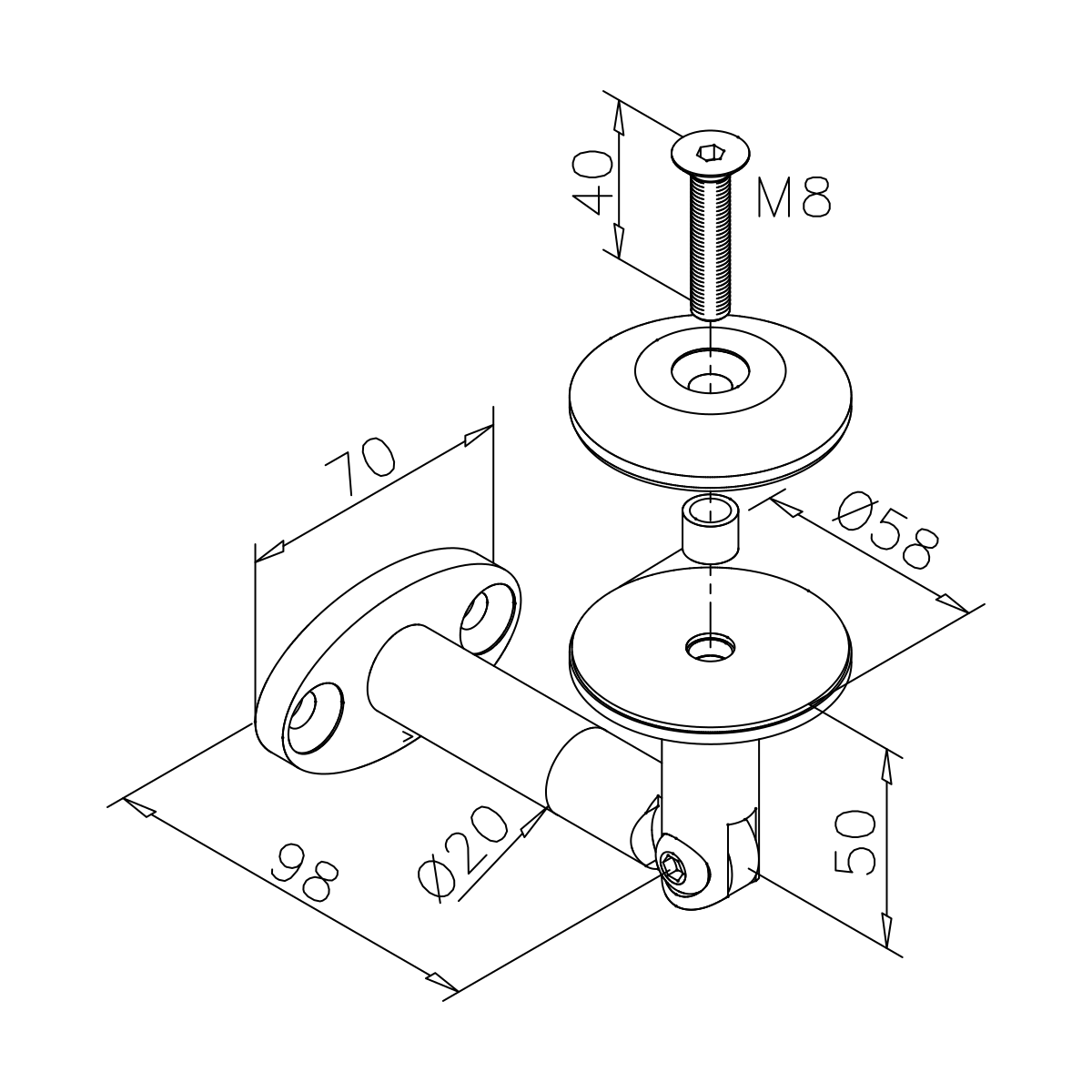 Glasvordach Punkthalter, 7744020101012